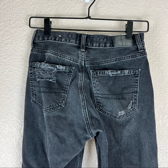 American Eagle Distressed Black Mom Jeans 2 - Picture 5 of 12